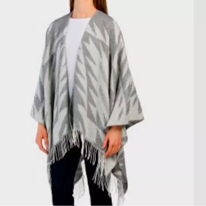 Zighilli Womens Fringe Sweater Ruana Wrap One Size